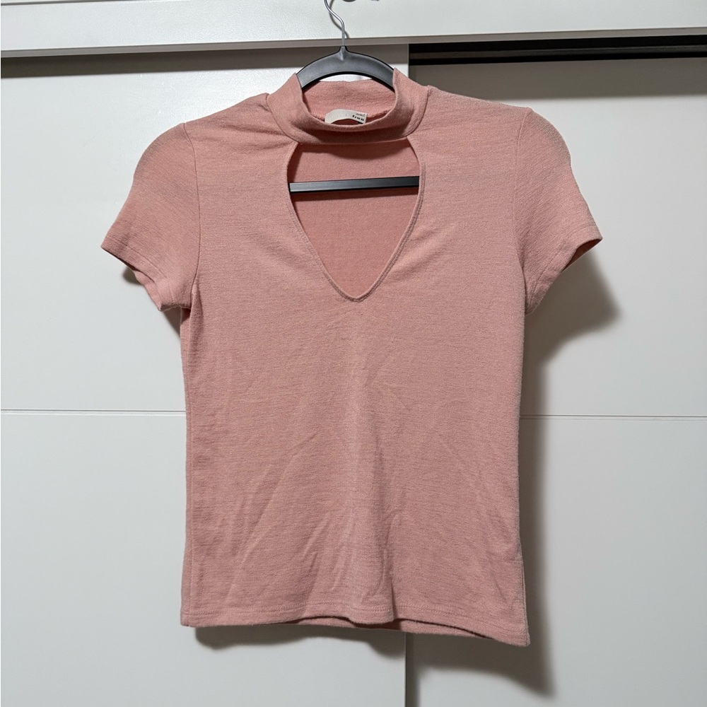 Wilfred Blush Pink Cut-Out Short Sleeve Top